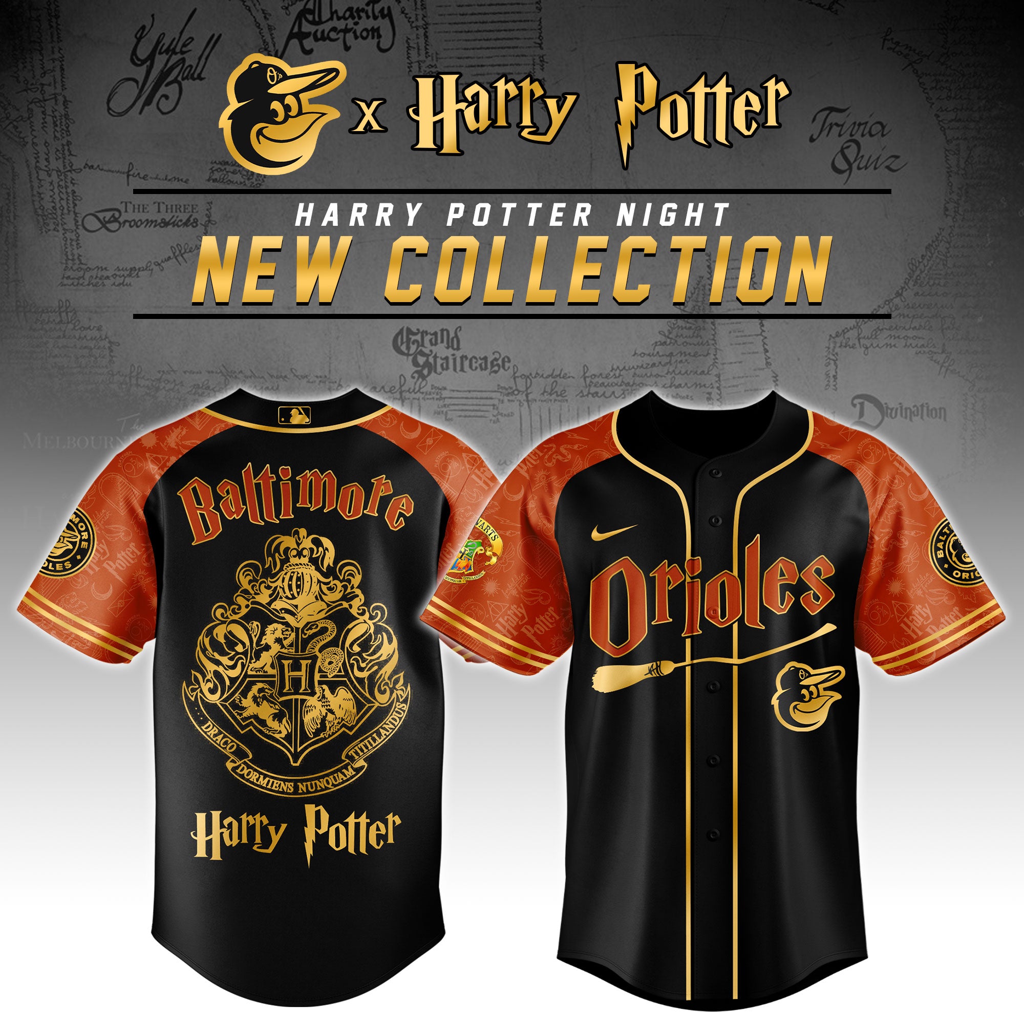 .Baltimore Orioles x Harry Potter Night Baseball Jersey 