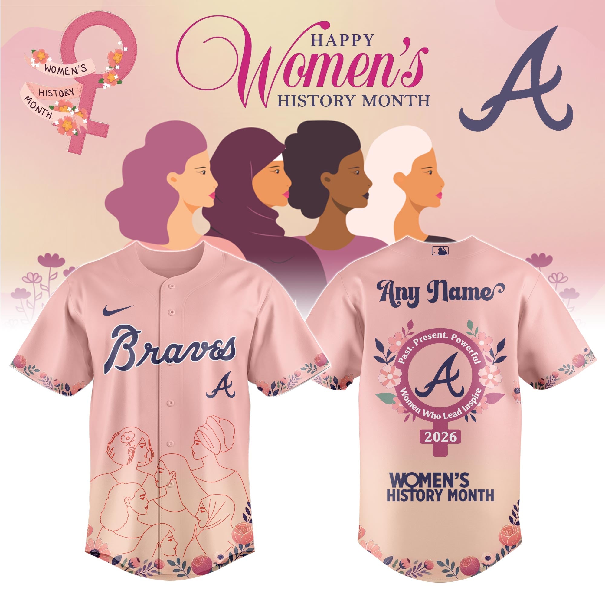 ATL Braves special Women’s History Month Limited Edition Jersey