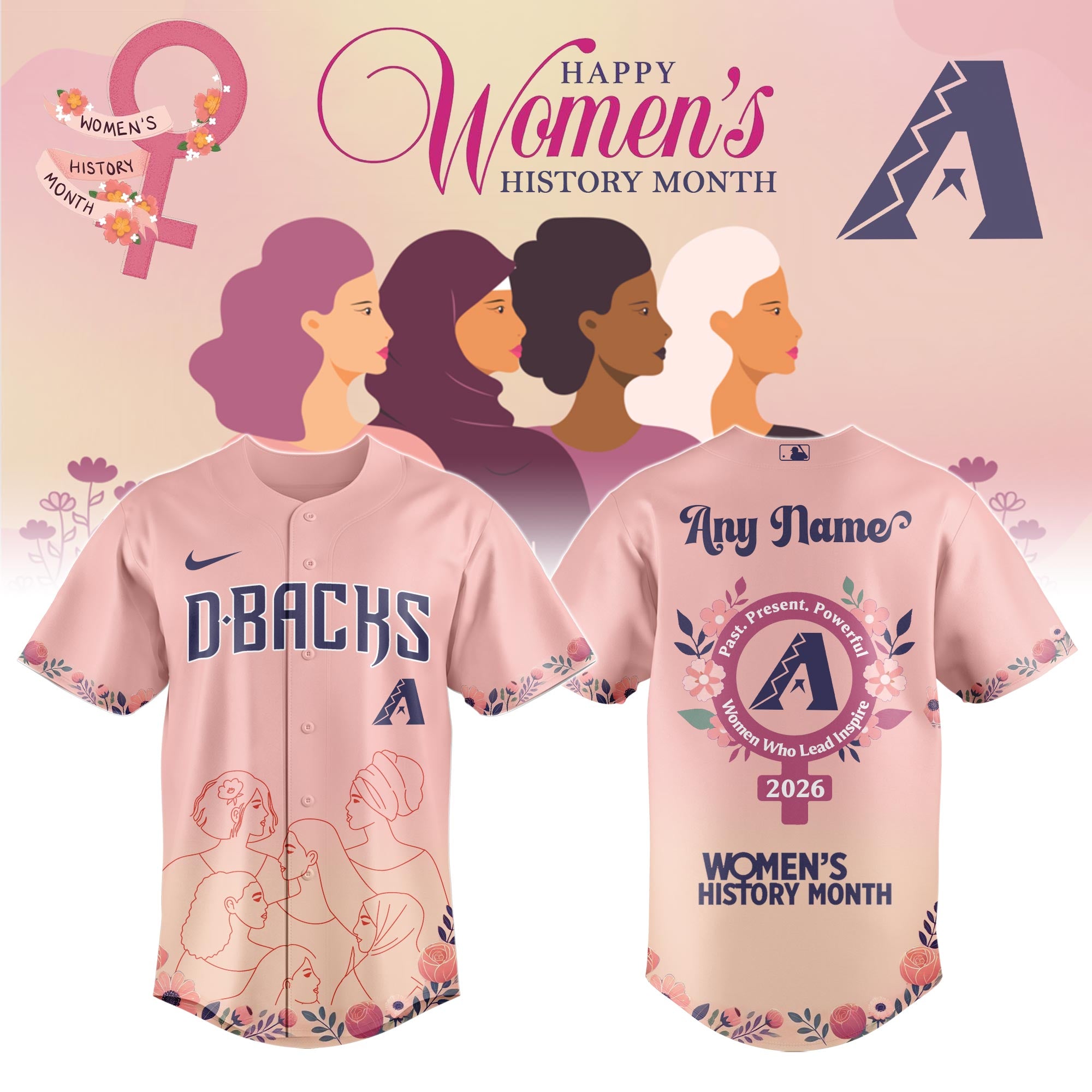 ARI Diamondbacks special Women’s History Month Limited Edition Jersey