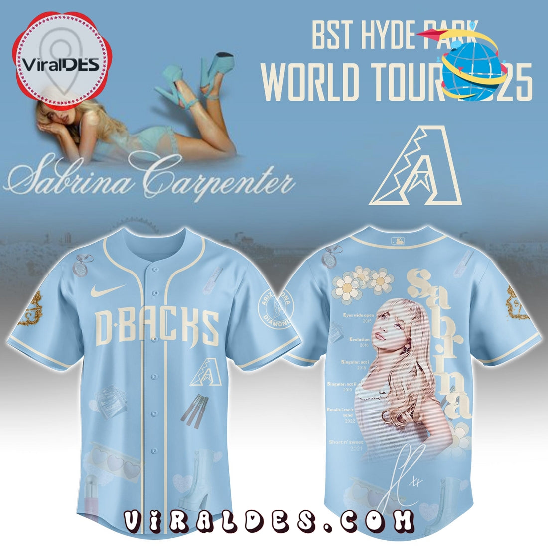 Arizona Diamondbacks MLB x Sabrina Carpenter Baseball Jersey